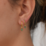 Green Greyn Hoops - 14K Gold Plated
