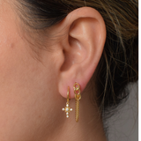 Cuban Chain Hoops - 14K Gold Plated