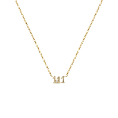 14K gold plated necklace with the number 111 pendant