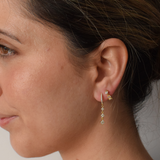 Petal Triple Drop Hoops - 14K Gold Plated