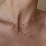 Fine 14k vermeil chain necklace with initial detail