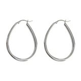 Tori Oval Hoops - Sterling Silver