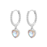 Luna Moonstone Hoops - Sterling Silver
