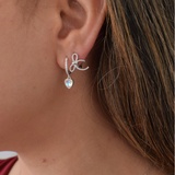 Luna Moonstone Hoops - Sterling Silver