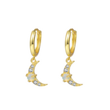 Opal Moon Hoops - 14K Gold Plated