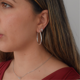 Tori Oval Hoops - Sterling Silver