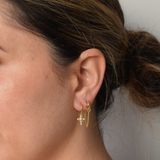 Cross Hoops - 14K Gold Plating