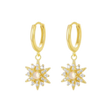 Opal Star Hoops - 14K Gold Plated
