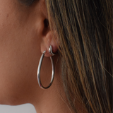 Tori Oval Hoops - Sterling Silver