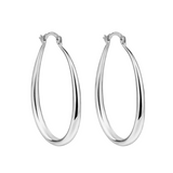 Tori Oval Hoops - Sterling Silver