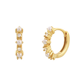 Clarrisa Pearl Huggies - 14K Gold Plated