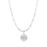 Protection Figaro Necklace - Sterling Silver