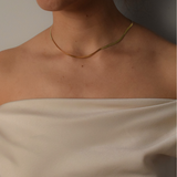 Staple Herringbone Necklace - 14K Gold Plated