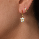 Opal Star Hoops - 14K Gold Plated