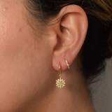 Opal Star Hoops - 14K Gold Plated