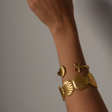 Large Seashell Cuff - 18K Gold Plated Stainless Steel