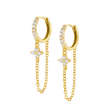 Petal Chain Hoops - 14K Gold Plated