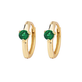 Green Bethany Hoops - 14K Gold Plated