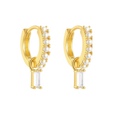 Mackenzie Pearl Hoops - 14K Gold Plated