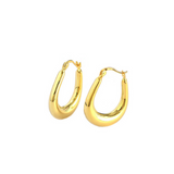 14K Gold Plated 'Trina Hoops' earrings displayed on a white background