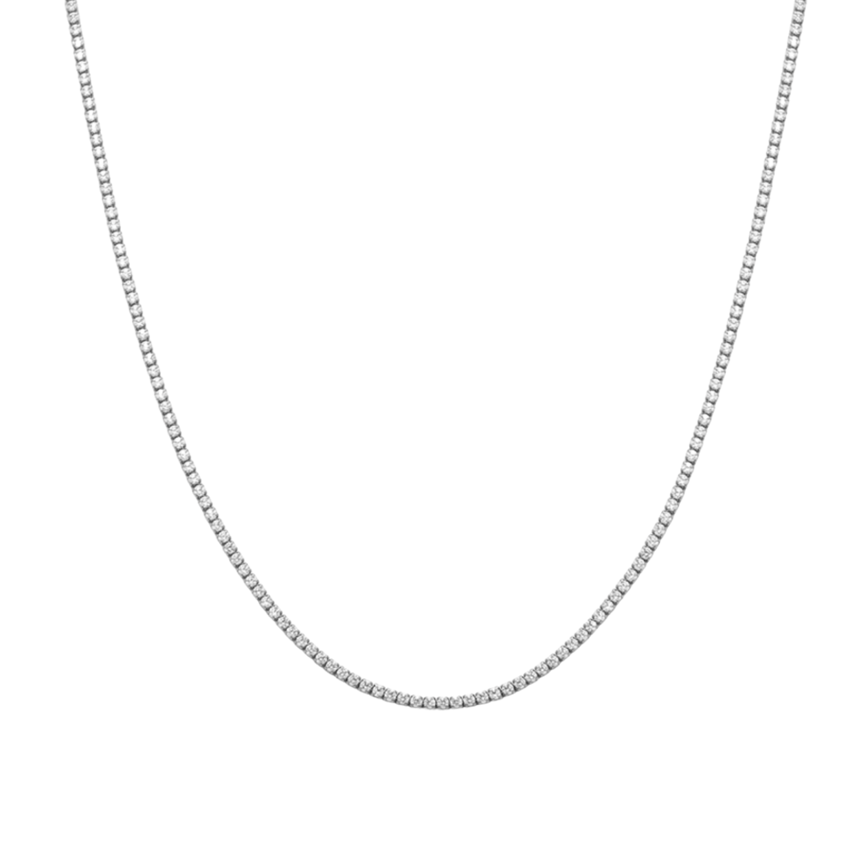 Sterling silver Tiffany necklace with a diamond-shaped pendant