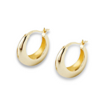 14K Gold Plated 'Isla Hoops' earrings displayed on a white background