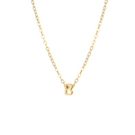 Petite 'B' initial necklace crafted in 14k vermeil