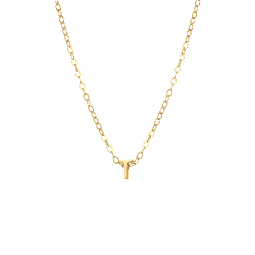 14k vermeil necklace with petite initial pendant