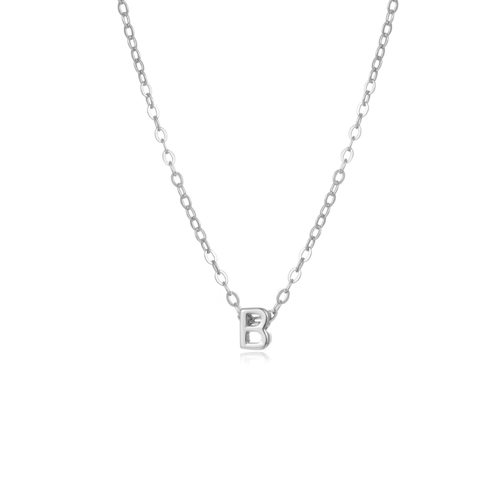 Petite initial B necklace in sterling silver