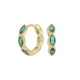 Green Sophie Hoops - 14K Gold Plated