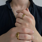 Oval Signet Ring - Stainless Steel 18K Gold Plated