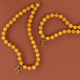 Yellow Aventurine Initial Necklace - 14K Stainless Steel