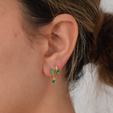 Green Bethany Hoops - 14K Gold Plated