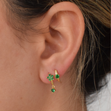 Green Bloom Hoops - 14K Gold Plated