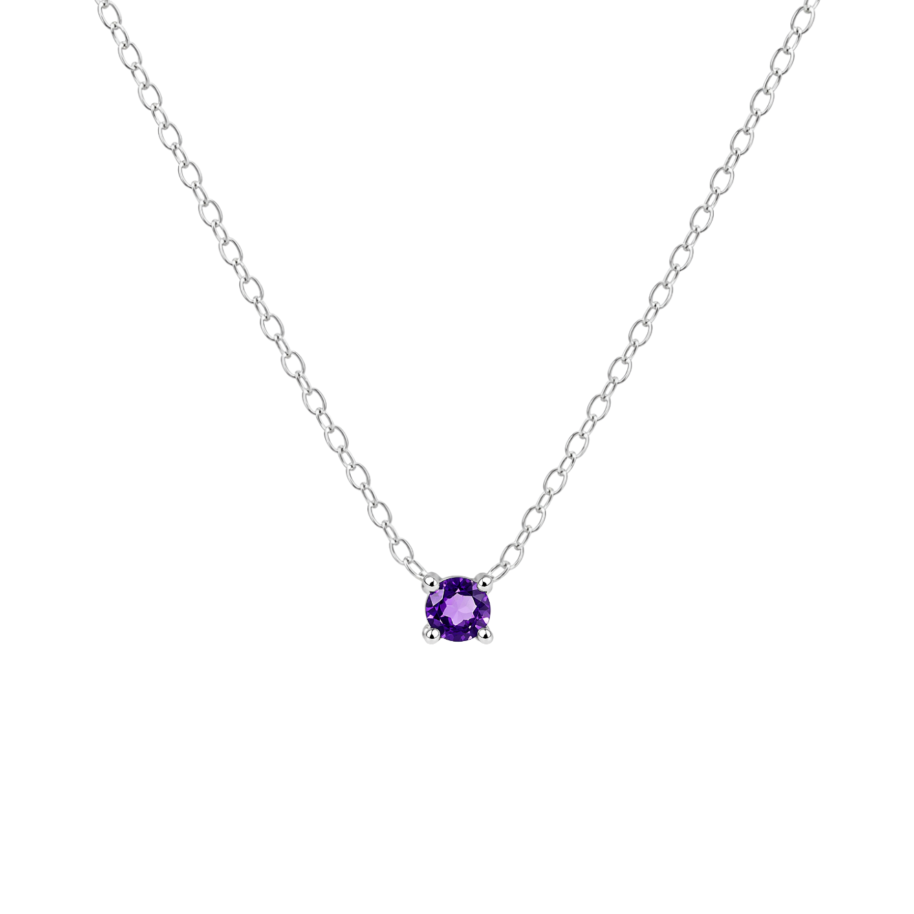 Petite Birthstone Necklace - Sterling Silver