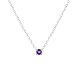 Petite Birthstone Necklace - Sterling Silver