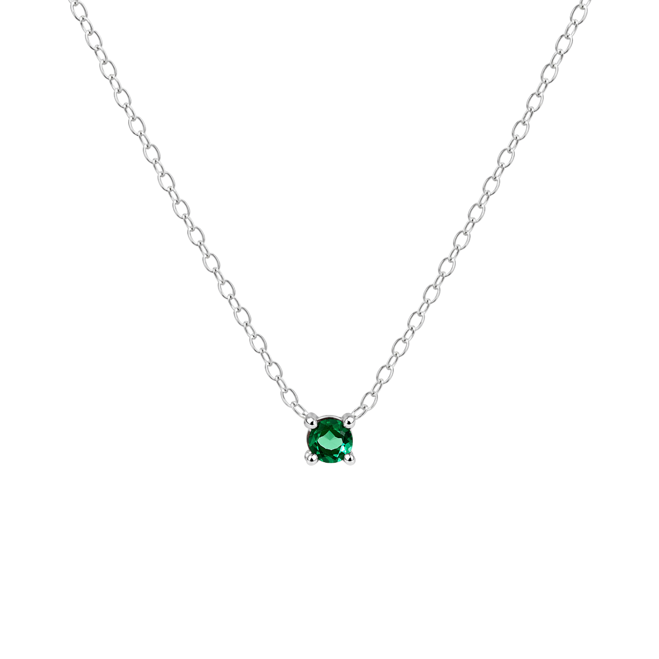Petite Birthstone Necklace - Sterling Silver