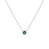 Petite Birthstone Necklace - Sterling Silver