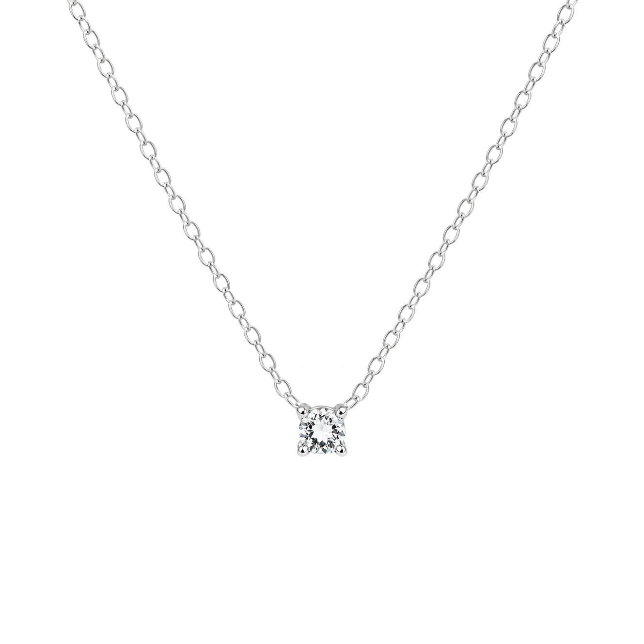 Petite Birthstone Necklace - Sterling Silver