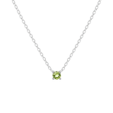 Petite Birthstone Necklace - Sterling Silver