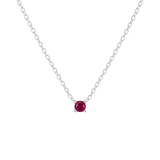 Petite Birthstone Necklace - Sterling Silver