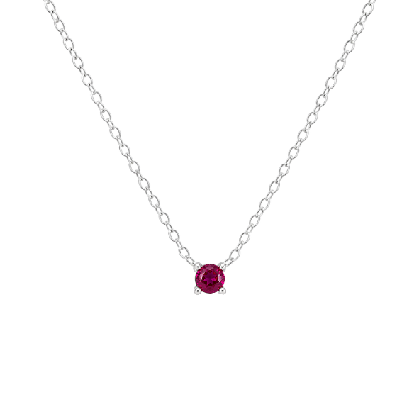 Petite Birthstone Necklace - Sterling Silver