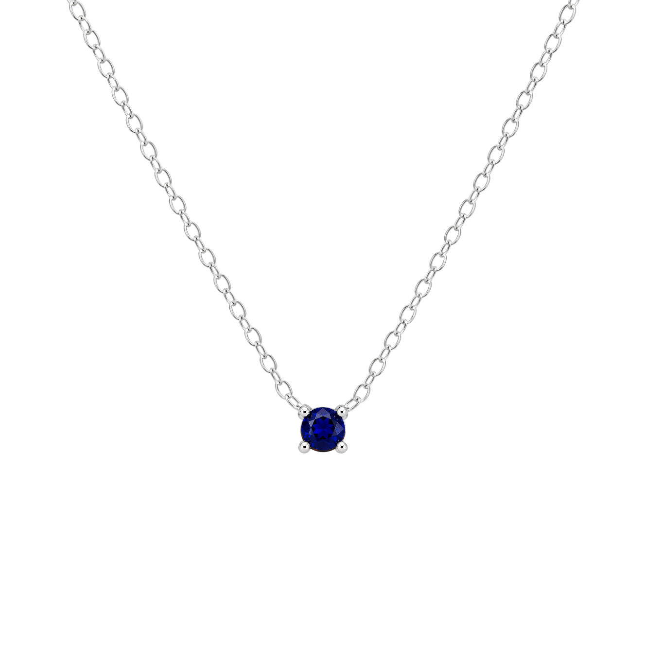 Petite Birthstone Necklace - Sterling Silver