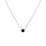 Petite Birthstone Necklace - Sterling Silver