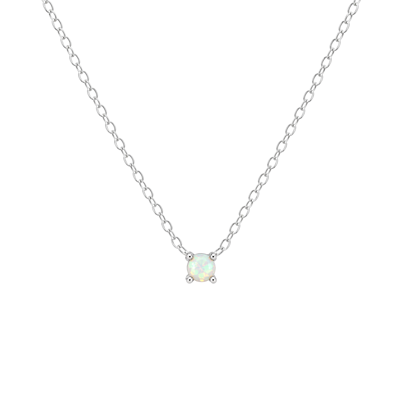Petite Birthstone Necklace - Sterling Silver