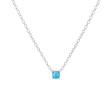 Petite Birthstone Necklace - Sterling Silver