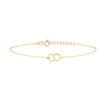 14K gold-plated interlock bracelet with circular links