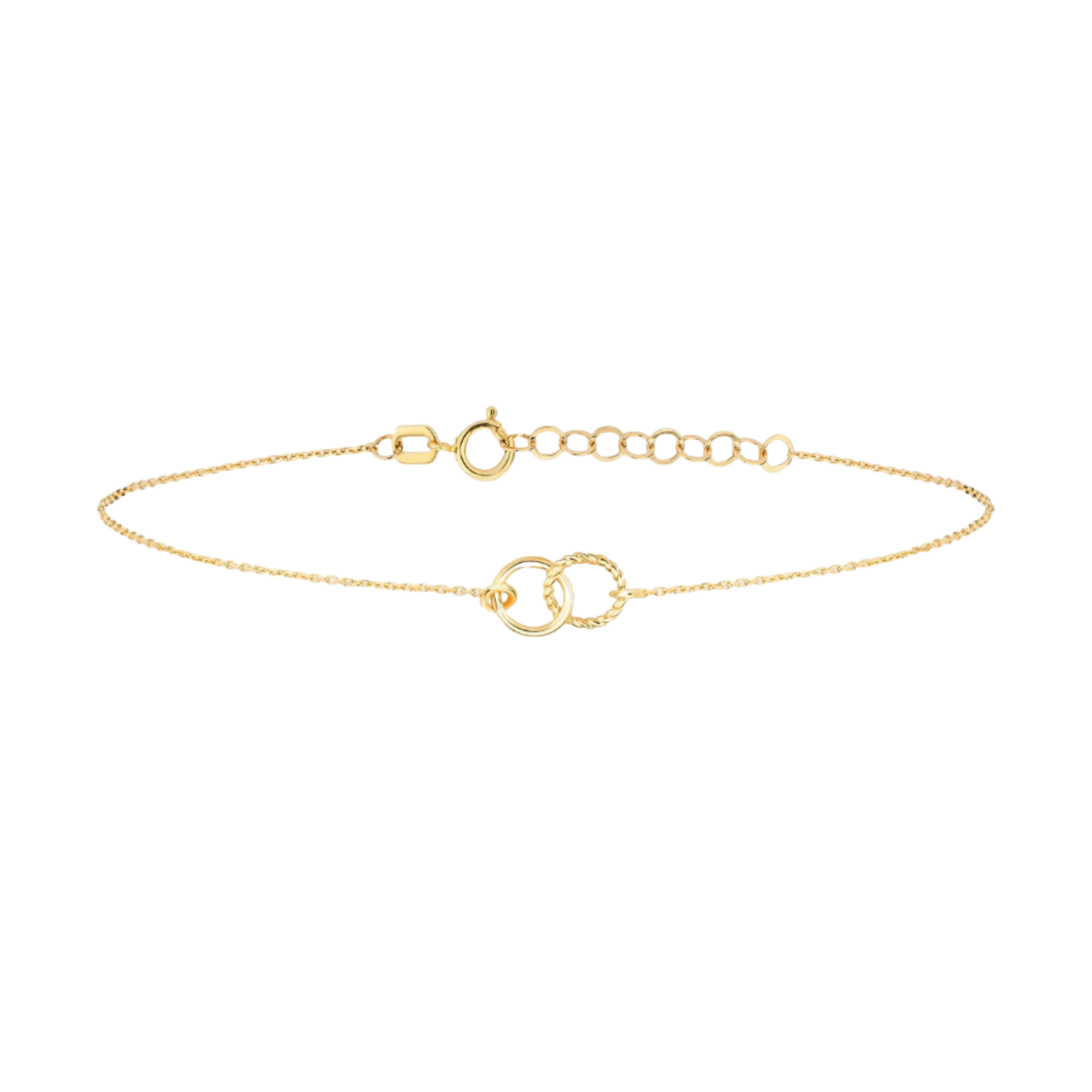 14K gold-plated interlock bracelet with circular links