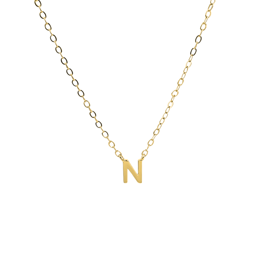 Petite Letter Necklace - 14K Gold Vermeil