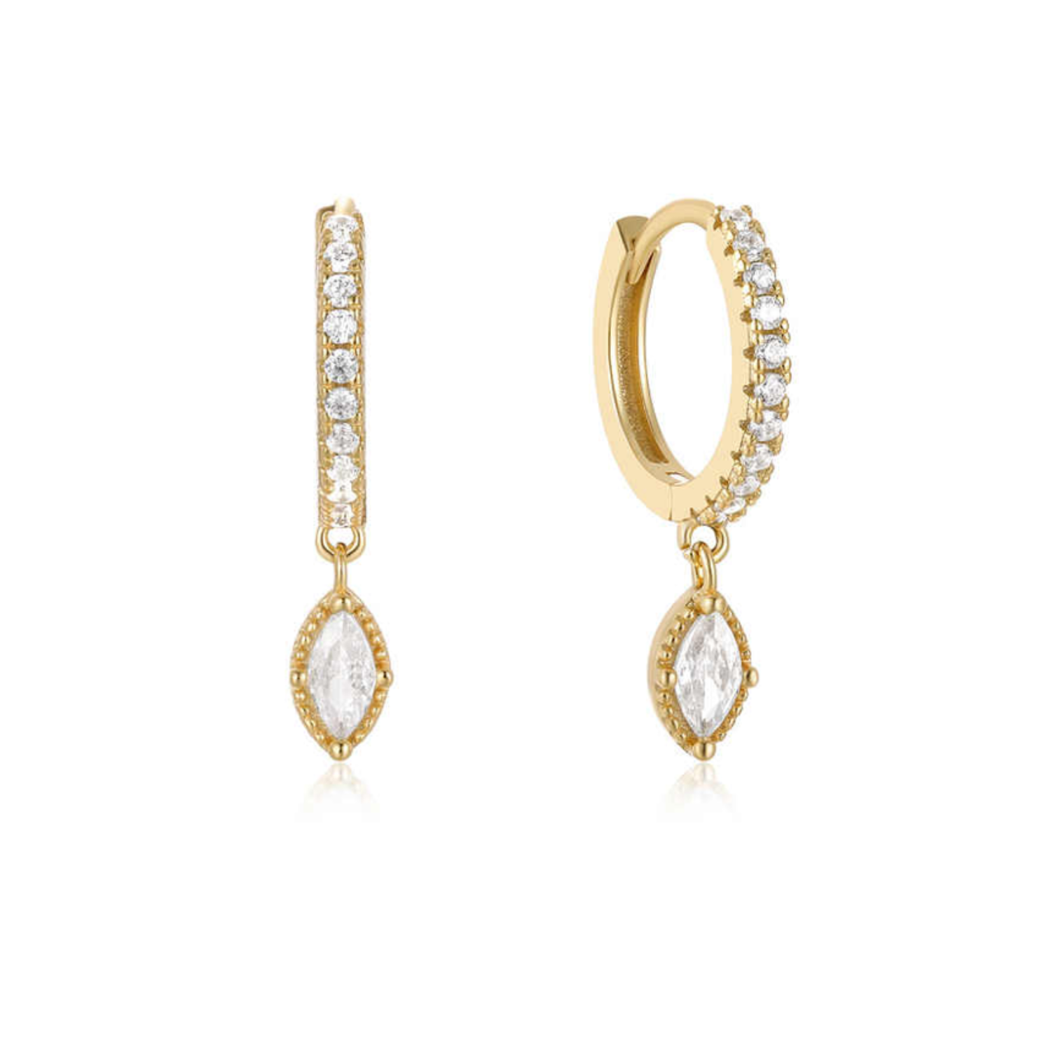 14K gold-plated Lola Hoop earrings displayed against a clean background